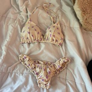 Princess Polly yellow floral bikini set